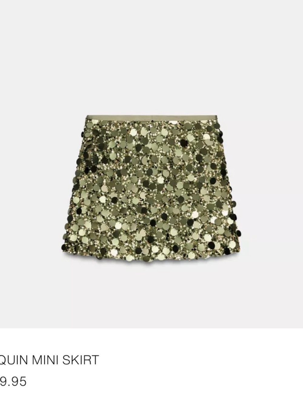 Zara bronze/Gold Sequin Mini Skirt